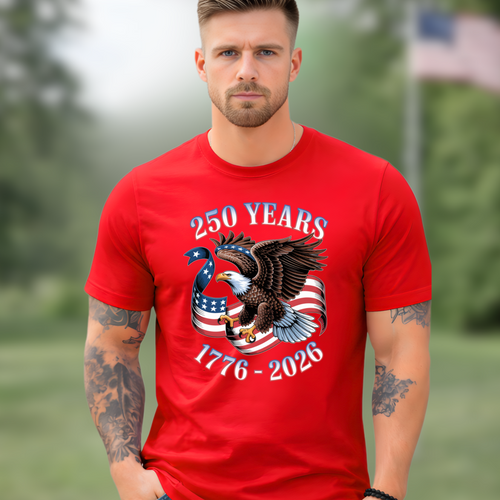 250 Years Strong – Men's Patriotic Eagle Tee, Sweatshirt & Hoodie