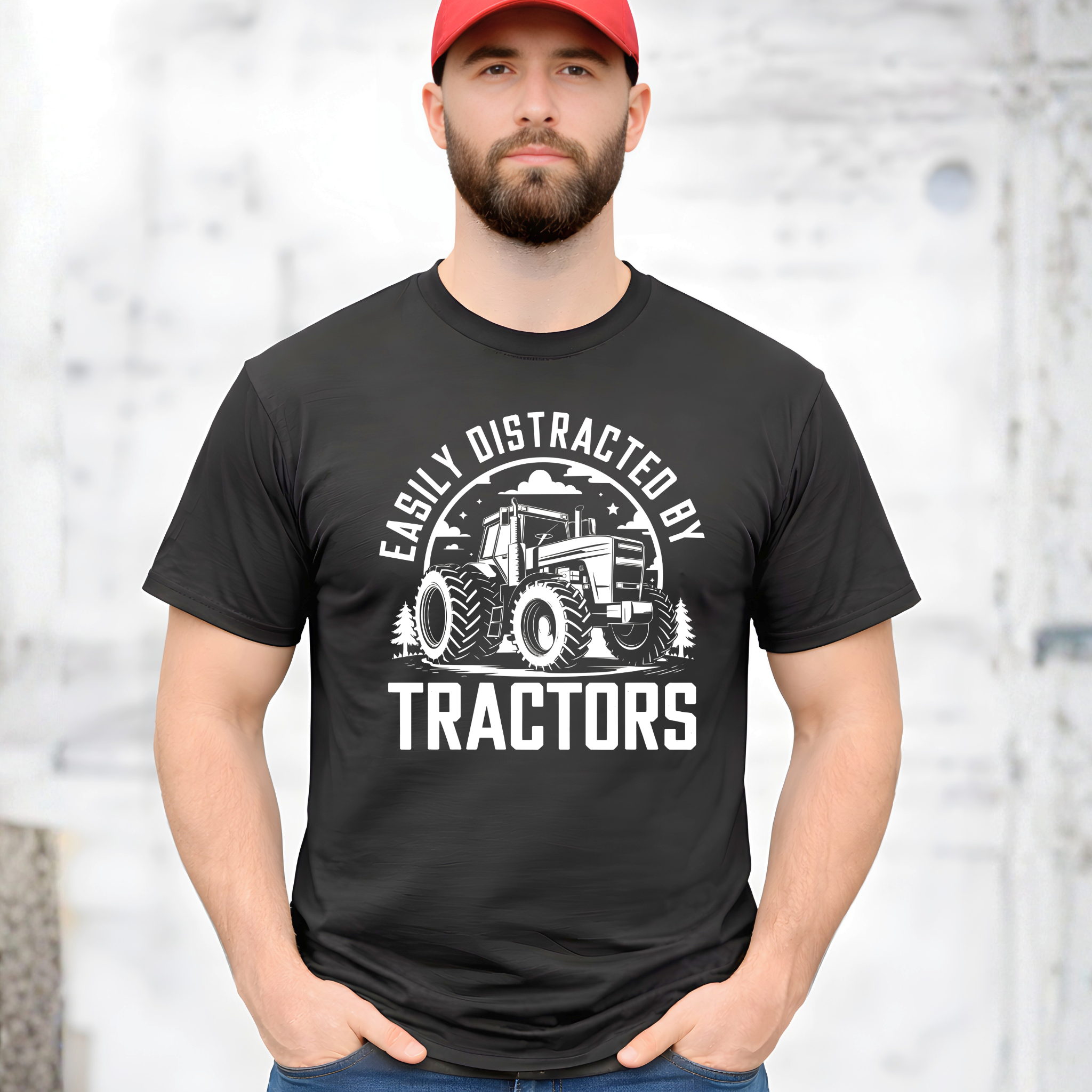 Easily Distracted by Tractors Shirt – Men’s Farm Tractor Shirt